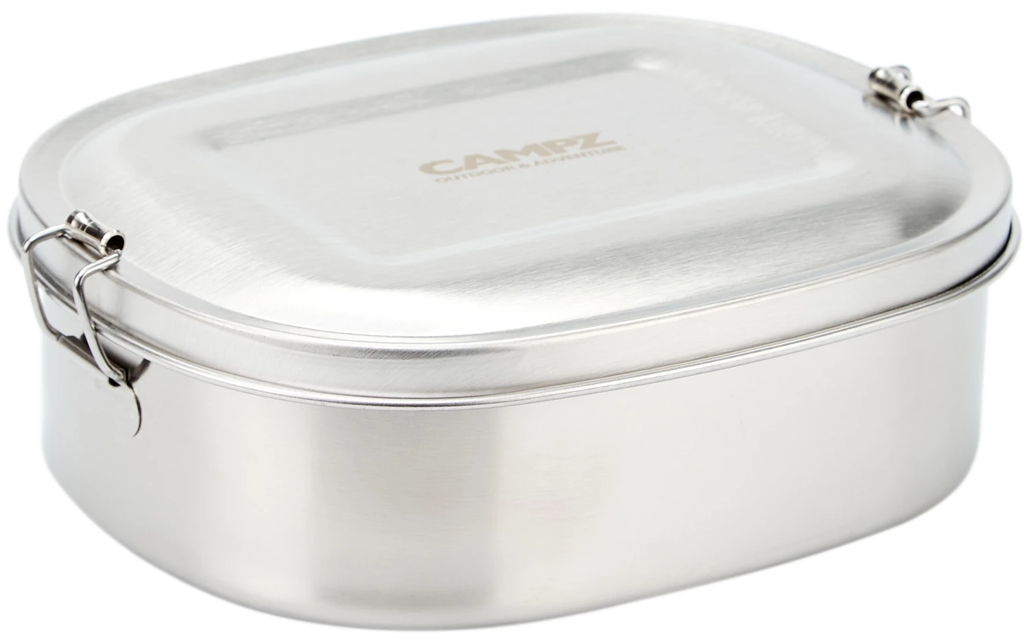 CAMPZ Roestvrijstalen Lunchbox M 850ml, zilver CAMPZ Roestvrijstalen Lunchbox M 850ml, Zilver -Kampeer Sport Winkel campz stainless steel lunch box m 17x14x55cm silver 1