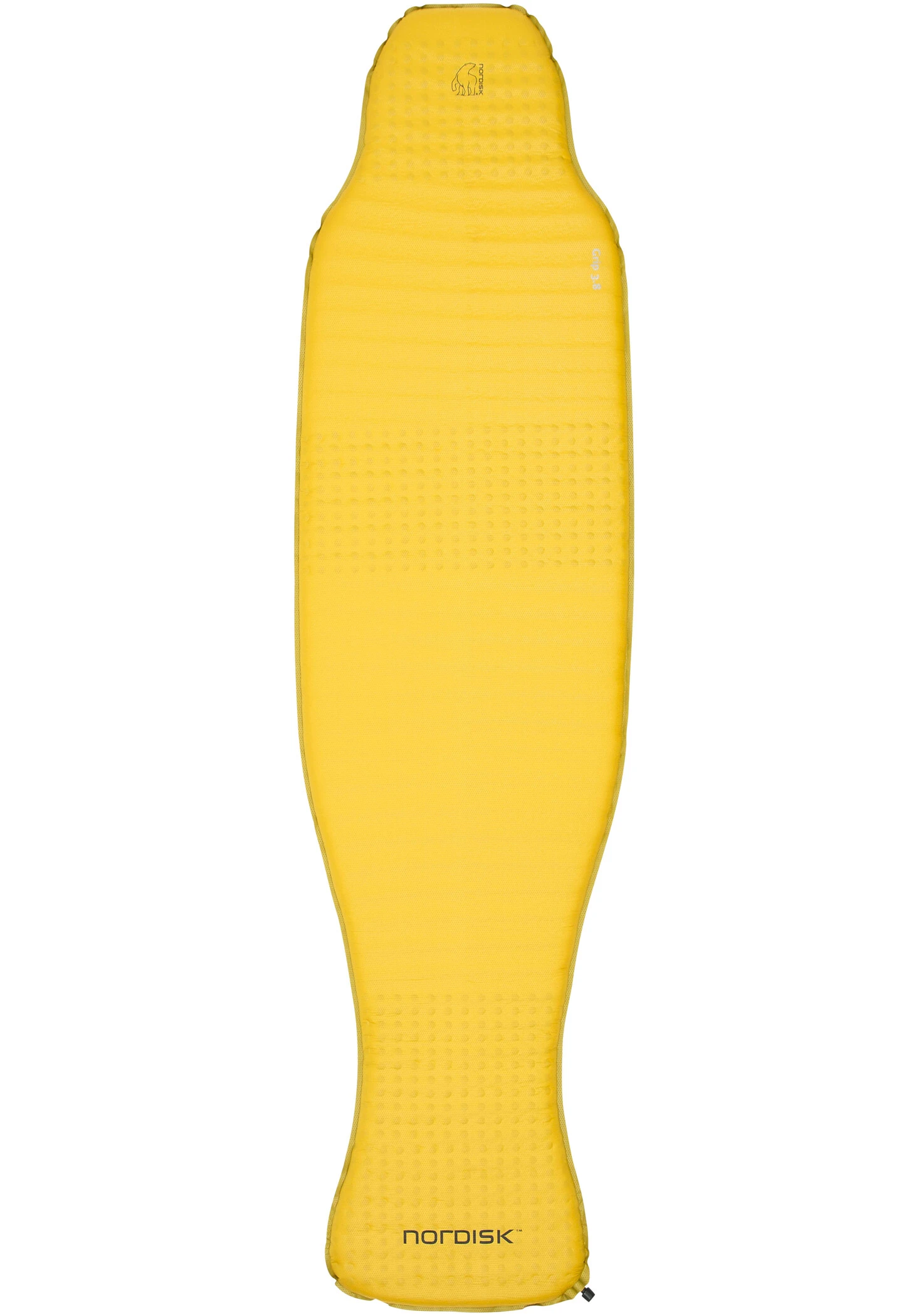 Nordisk Grip 3.8 Zelfopblaasbare mat Regular, geel/zwart Nordisk Grip 3.8 Zelfopblaasbare Mat Regular, Geel/zwart -Kampeer Sport Winkel nordisk grip 38 self inflatable mat regular mustard yellow black 1