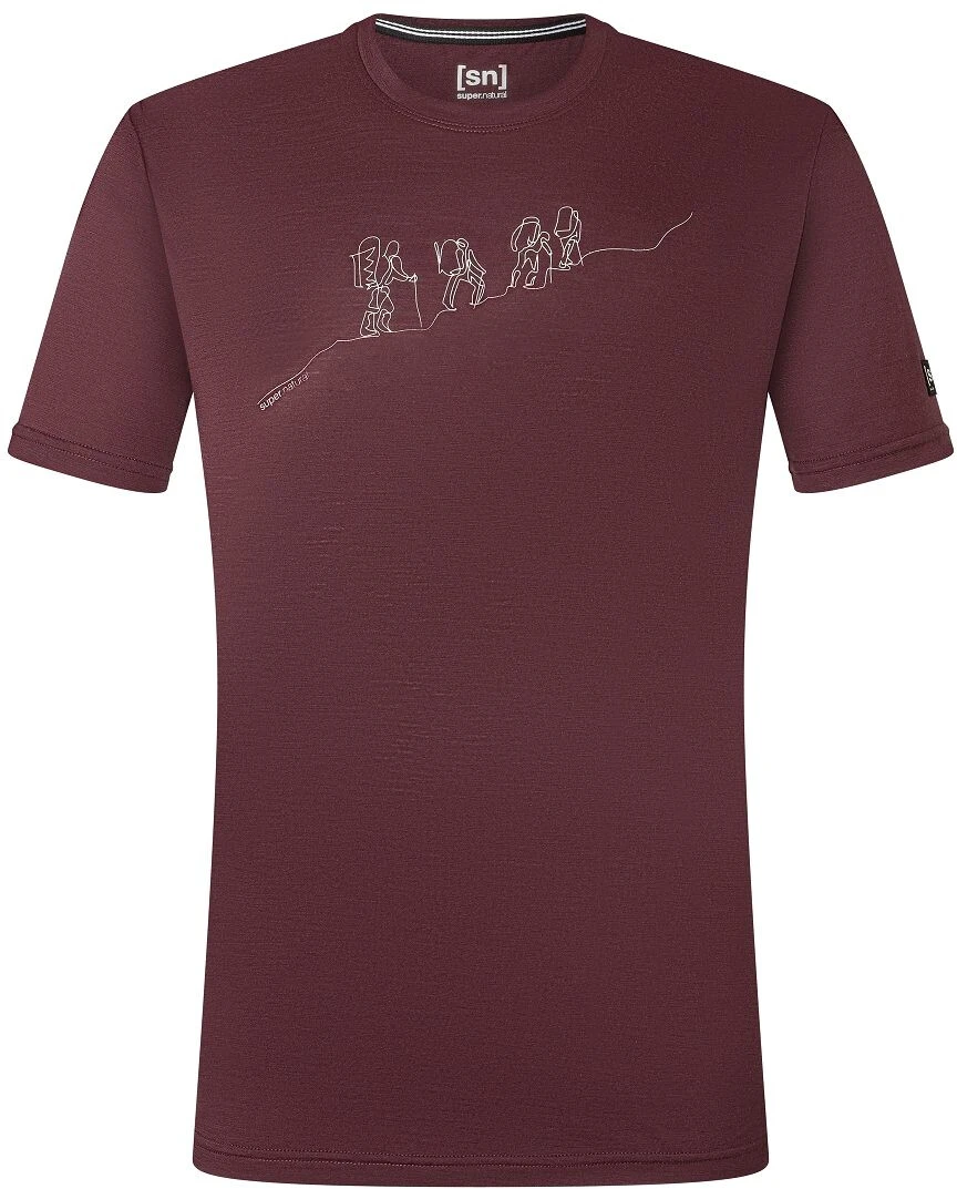 super.natural Hiking Tee Heren, rood Super.natural Hiking Tee Heren, Rood -Kampeer Sport Winkel supernatural hiking tee men wine tasting feather grey 1