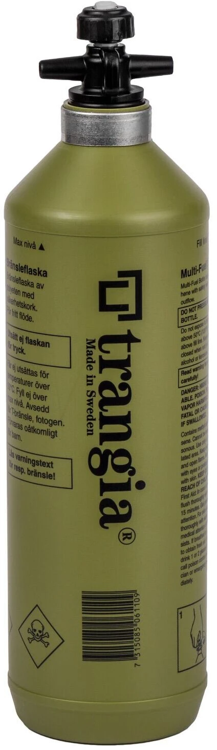Trangia Veiligheidsfles 1000ml Olijf Trangia Veiligheidsfles 1000ml Olijf -Kampeer Sport Winkel trangia safety bottle 1000ml olive 1