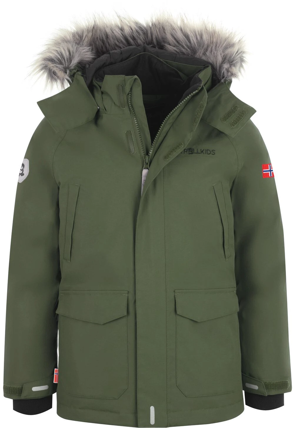 TROLLKIDS Spitsbergen Jas Kinderen, groen TROLLKIDS Spitsbergen Jas Kinderen, Groen -Kampeer Sport Winkel trollkids spitsbergen jacket kids khaki green 1